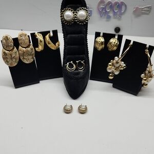 Mixed Bundle of Gold-tone Earrings